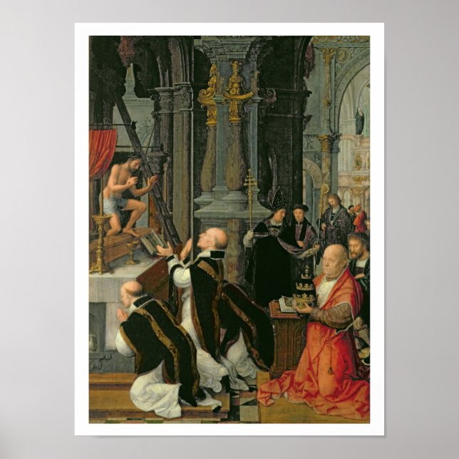 Die Messe St. Gregory (Öl auf Leinwand) Poster (Vorne)