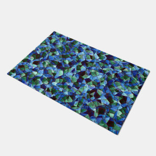 Die Messy aus grün und blau unregelmäßigem Mosaik  Fußmatte