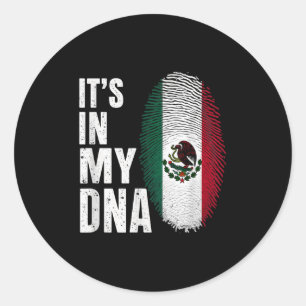 Die mexikanische Flagge Mexiko ist mein Dna Runder Aufkleber