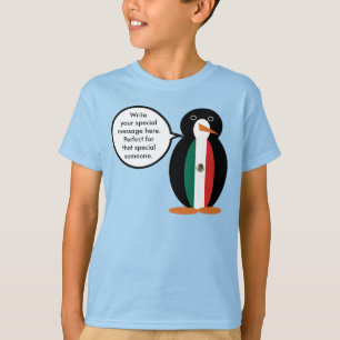 Die mexikanische Flagge spricht Frau Pinguin Boys' T-Shirt