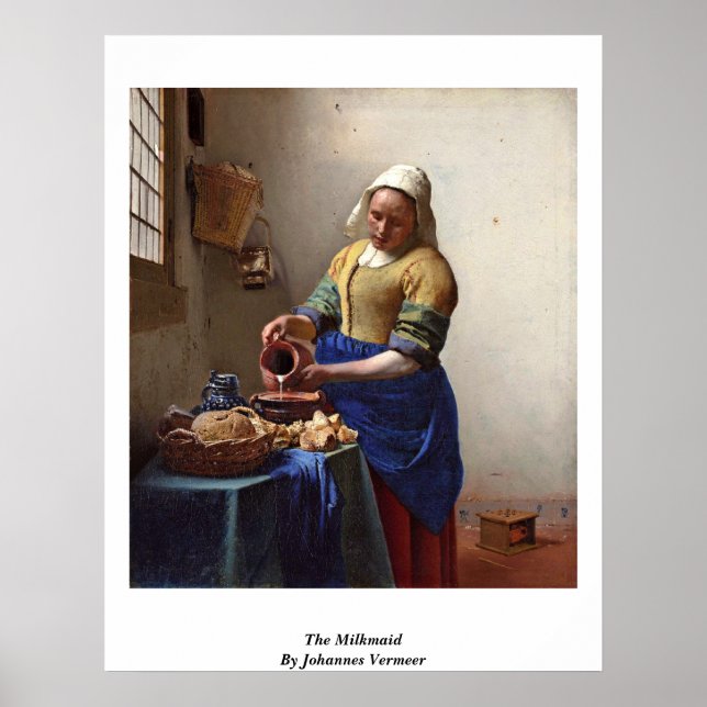 Die Milchfrau. von Johannes Vermeer Poster (Vorne)