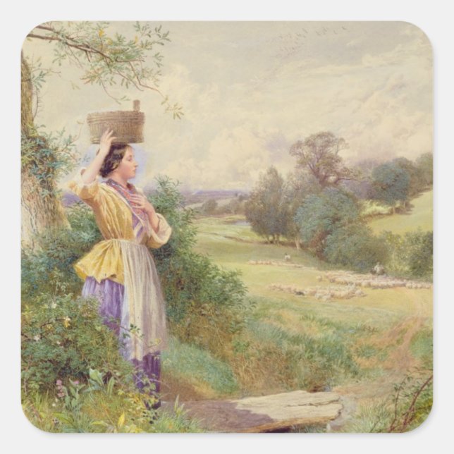 Die Milchmädchen, 1860 Quadratischer Aufkleber (Vorderseite)