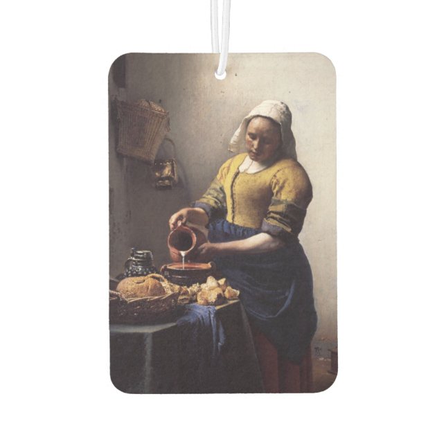 Die Milchmädchen von Johannes Vermeer Autolufterfrischer (Rückseite)