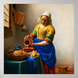 Die Milchmagd von Johannes Vermeer Poster