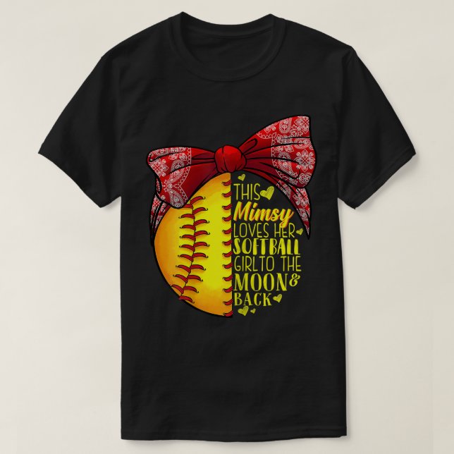 Die Mimsy-Liebe ihrer Softball Girl Softball T-Shirt (Design vorne)