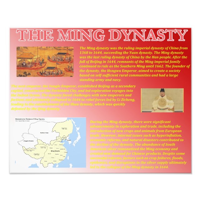 Die Ming-Dynastie Fotodruck (Vorne)