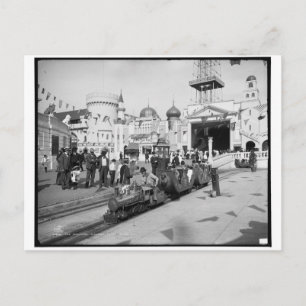 Die Miniatureisenbahn, Coney Island, N.Y. c1905 Postkarte