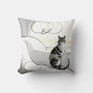 Die minimalistische Katze zeitgenössisch trendy mo Kissen
