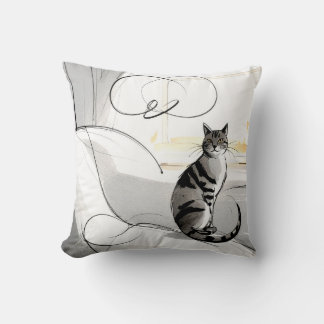 Die minimalistische Katze zeitgenössisch trendy mo Kissen