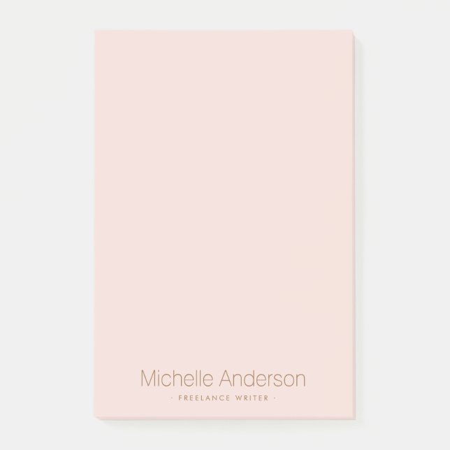 Die minimalistische Mode in Rosa Post-it Klebezettel (Vorderseite)
