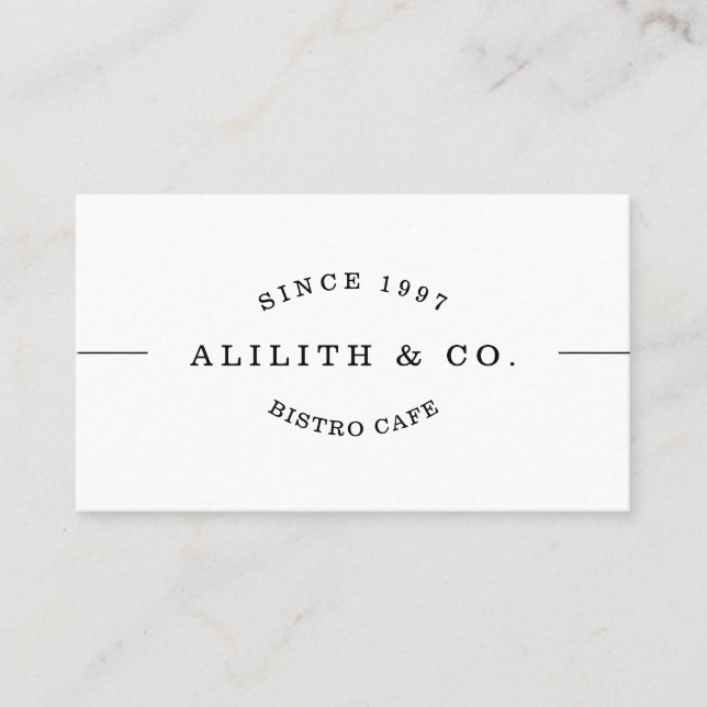 Die Minimalistische Schriftart Business Card Visitenkarte (Vorderseite)