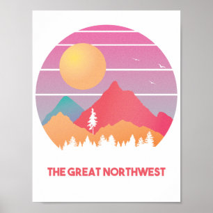 Die Minimalkunst des Großen Pazifiks im Nordwesten Poster