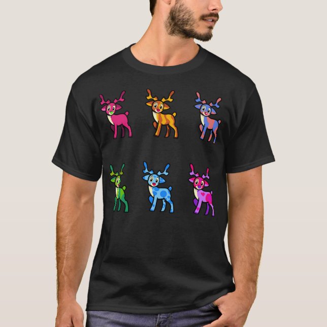 Die Mischung der Rentierfarben des Weihnachtsmanns T-Shirt (Vorderseite)