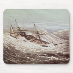 Die Mississippi-Dampf-Fregatte in einem Taifun Mousepad
