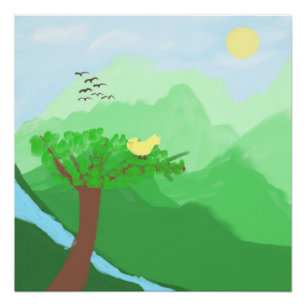 Die mit Acrylfarben bemalte Natur Poster