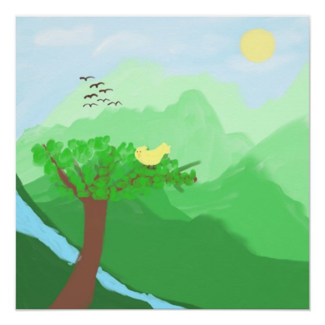 Die mit Acrylfarben bemalte Natur Poster (Vorderseite)