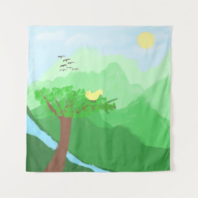 Die mit Acrylfarben bemalte Natur Wandteppich (Vorderseite)
