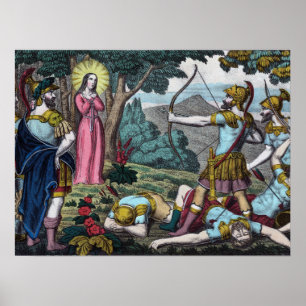 Die mit Pfeilen erschossene hl. Philomena Poster