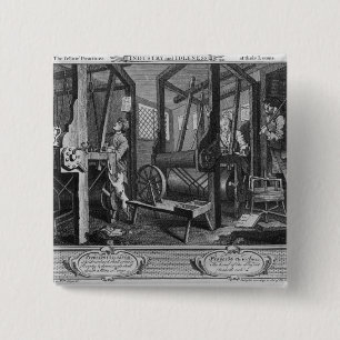 Die Mit'Lehrlinge an ihren Webstühlen Button