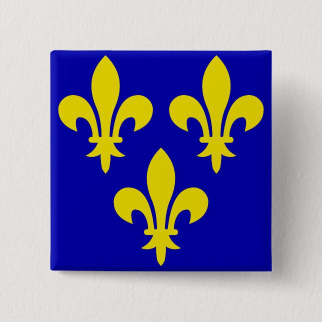 Die mittelalterliche Flagge Frankreichs Button (Vorderseite)