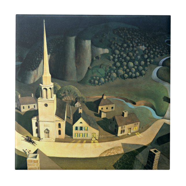 Die Mitternachtsreise von Paul Revere Fliese (Vorderseite)