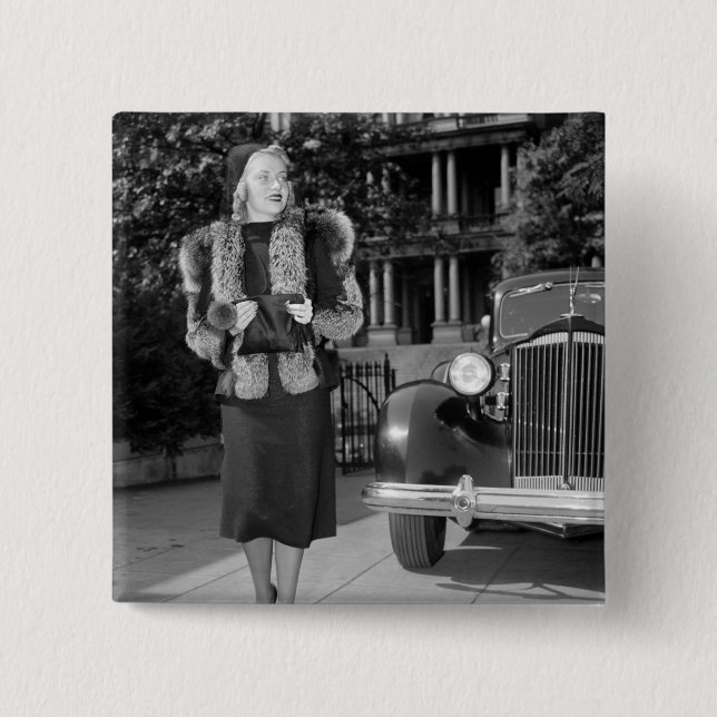 die Mode Dreißigerjahre Frauen Button (Vorderseite)