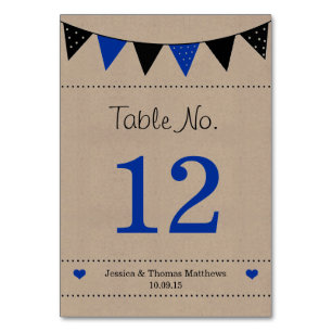Die moderne Blue Bunting Collection Tischnummer