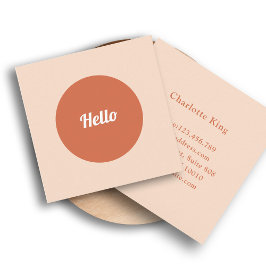Die moderne Circle Hello Square Business Card Quadratische Visitenkarte