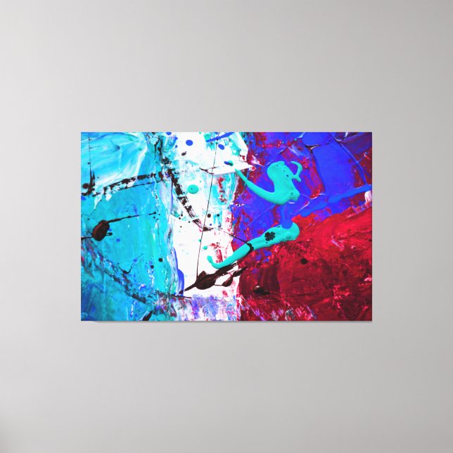 Die moderne Dekoration in Blau und Rot Leinwanddruck (Vorderseite)