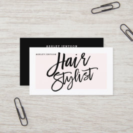 Die moderne Haar-Stylisttypographie erröten Rosa Visitenkarte
