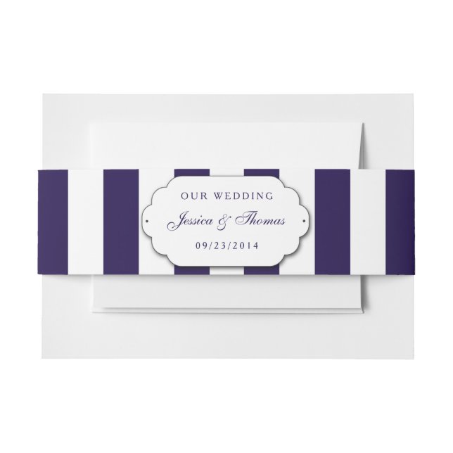 Die moderne Hochzeitskollektion der Marine Einladungsbanderole (Vorderseite Beispiel)