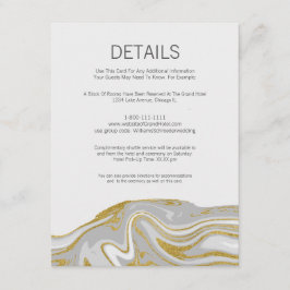 Die moderne Marmor- und Gold-Hochzeitskarte Begleitkarte