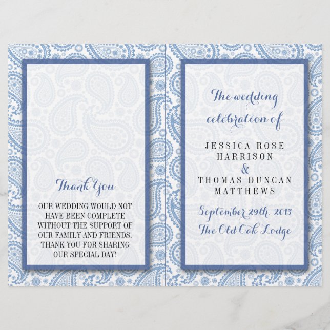 Die moderne Paisley Wedding Collection - Blue (Vorderseite)