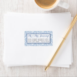 Die moderne Paisley Wedding Collection - Blue Adressaufkleber