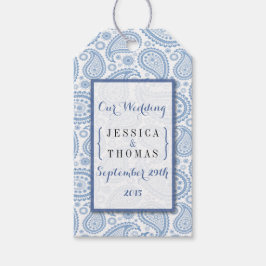 Die moderne Paisley Wedding Collection - Blue Geschenkanhänger