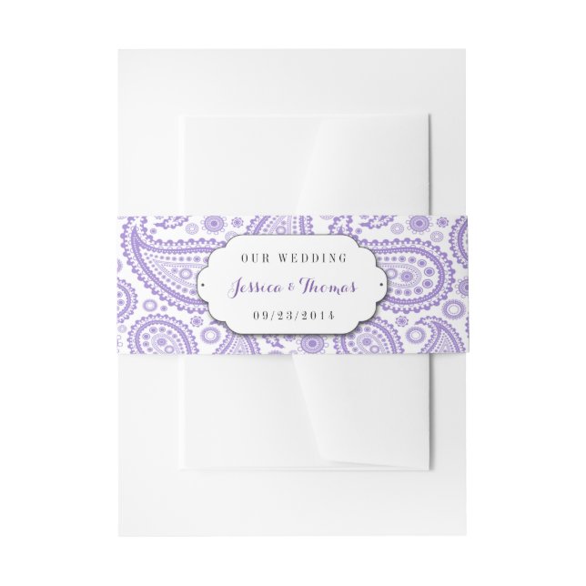 Die moderne Paisley Wedding Collection - Lila Einladungsbanderole (Vorderseite Beispiel)