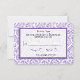 Die moderne Paisley Wedding Collection - Lila RSVP Karte
