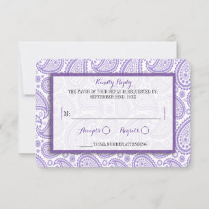 Die moderne Paisley Wedding Collection - Lila RSVP Karte