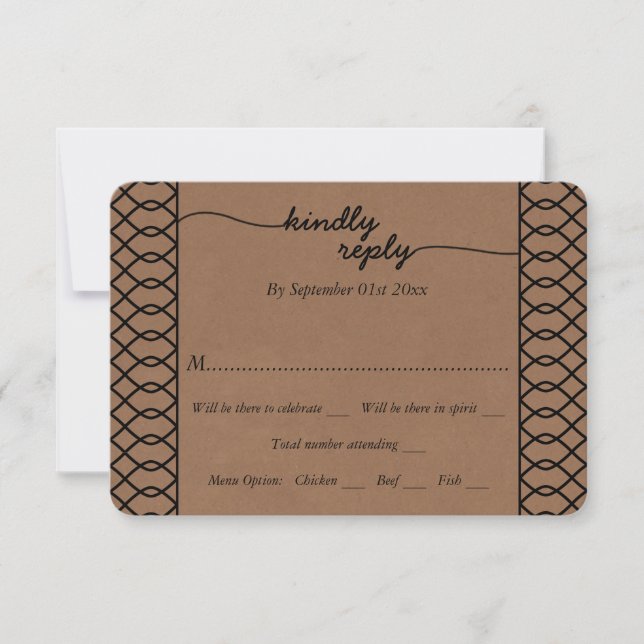 Die moderne polnische Kraft-Hochzeit RSVP Einladung (Vorderseite)