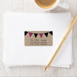 Die moderne rosa Hochzeitskollektion Adressaufkleber