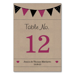 Die moderne rosa Hochzeitskollektion Tischnummer