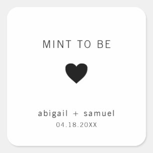 Die moderne Schwarz-Weiß-Gastgeschenk Hochzeit ist Quadratischer Aufkleber