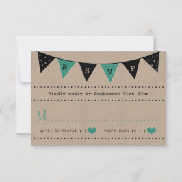 Die moderne türkisfarbene Hochzeitskollektion RSVP Karte