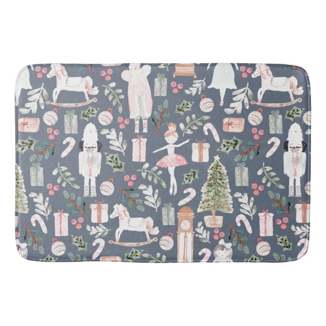 Die moderne Wasserfarbe Nutcracker Badematte (Vorderseite)