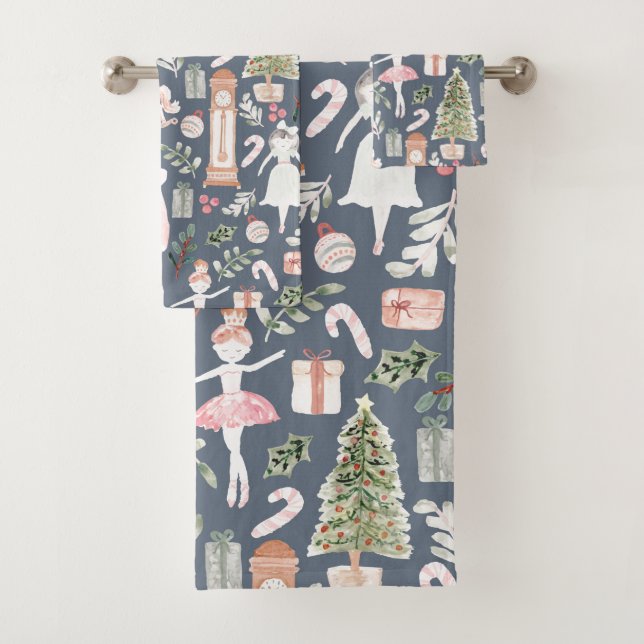 Die moderne Wasserfarbe Nutcracker Badhandtuch Set (Insitu)