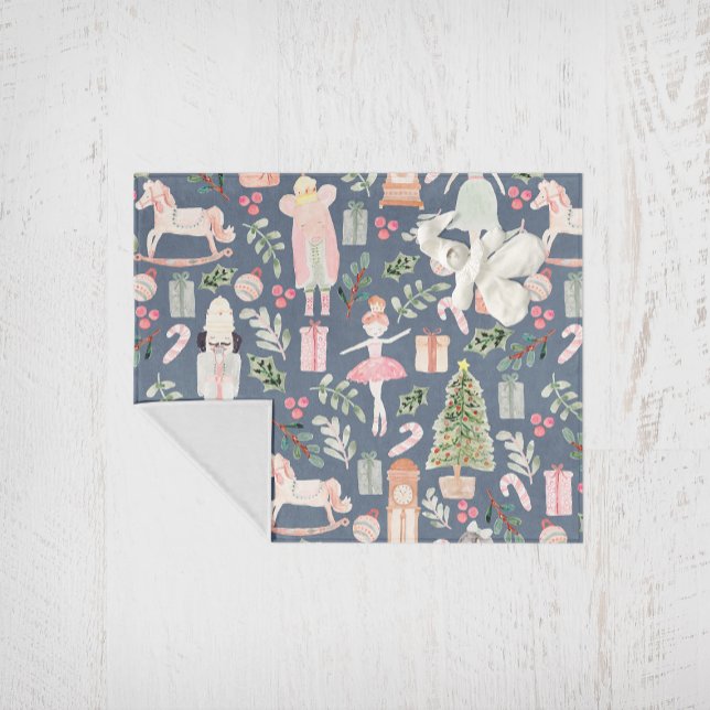 Die moderne Wasserfarbe Nutcracker Fleecedecke (the nutcracker Christmas Holiday pattern design)