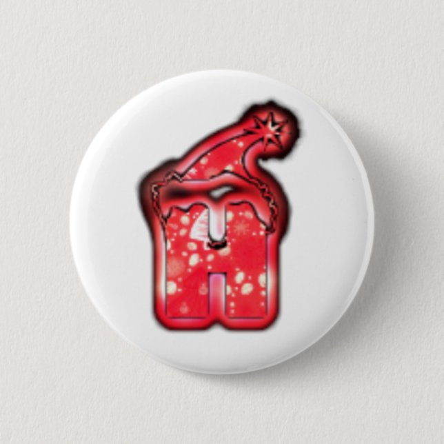 Die moderne Weihnachtsmann-Mützensammlung. Button (Vorderseite)