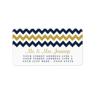 Die moderne Zickzack Hochzeitskollektion - Navy & Adressaufkleber