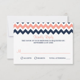 Die moderne Zickzack Hochzeitskollektion - Rosa un RSVP Karte