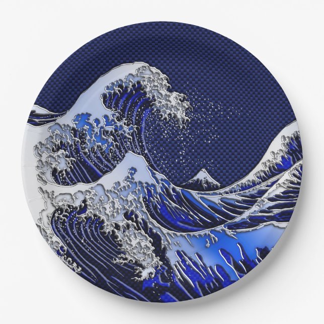 Die modernen Arten großer Hokusai Welle Pappteller (Vorderseite)